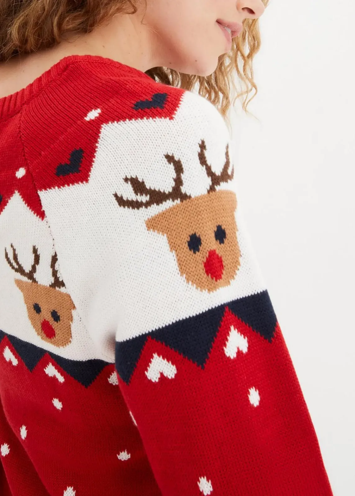 bonprix Bekleidung·Umstandsmode|Strickmode^Strickkleid mit Weihnachtsmotiv rot