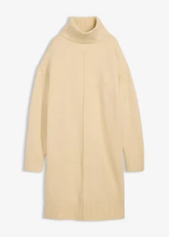 bonprix Bekleidung·Umstandsmode|Kleider^Strickkleid mit Ziernaht hellsand meliert