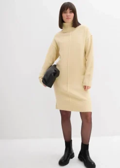 bonprix Bekleidung·Umstandsmode|Kleider^Strickkleid mit Ziernaht hellsand meliert