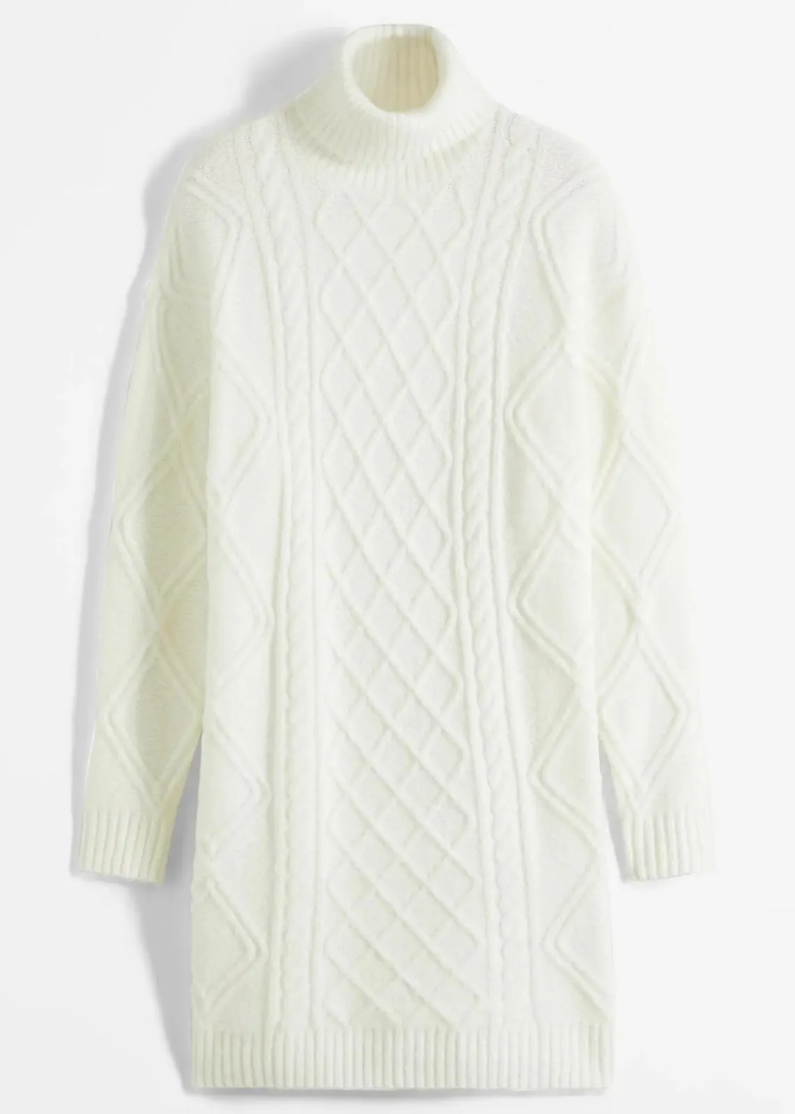 bonprix Bekleidung·Umstandsmode|Bekleidung·Pullover & Strickjacken^Strickkleid mit Zopfmuster wollweiß