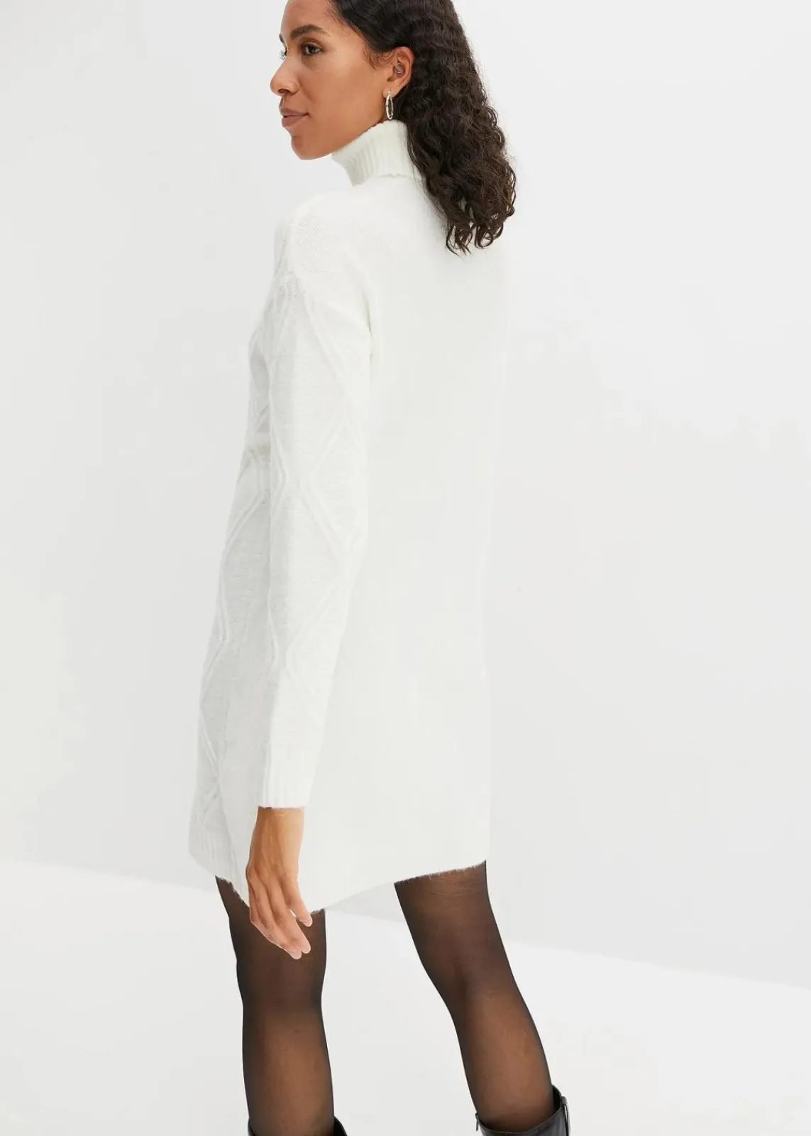 bonprix Bekleidung·Umstandsmode|Bekleidung·Pullover & Strickjacken^Strickkleid mit Zopfmuster wollweiß