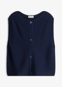 bonprix Bekleidung·Homewear|Bekleidung·Pullover & Strickjacken^Strickkleid und Weste (2-tlg.Set) dunkelblau