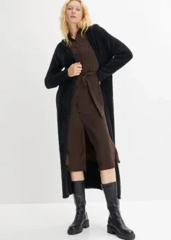 bonprix Bekleidung·Umstandsmode|Strickmode^Strickmantel aus weichem Federgarn schwarz