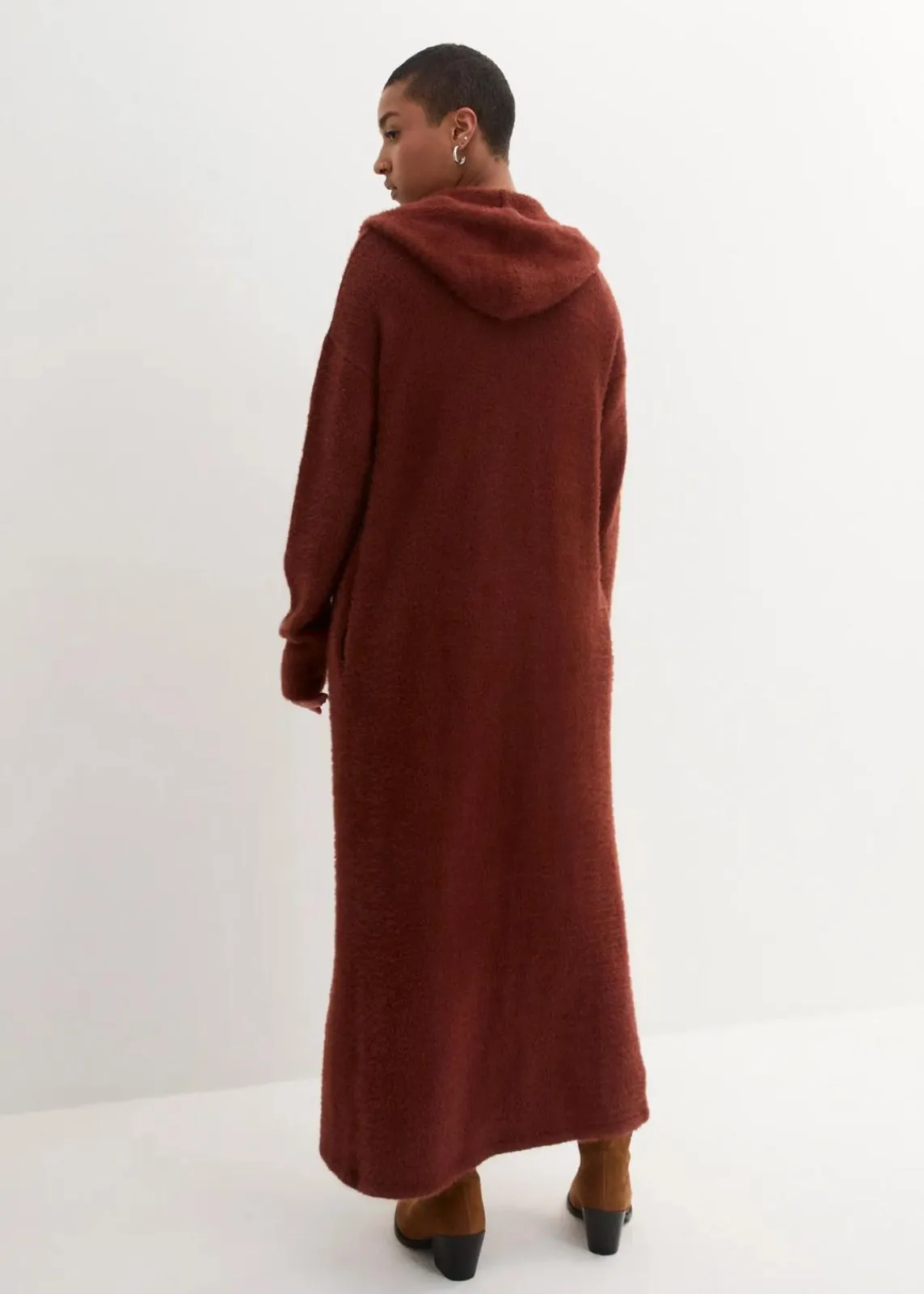 bonprix Bekleidung·Umstandsmode|Strickmode^Strickmantel aus weichem Federgarn mahagonibraun
