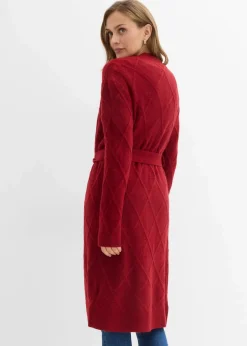 bonprix Strickmode|Pullover & Strickjacken^Strickmantel aus Zopfstrick abendrot