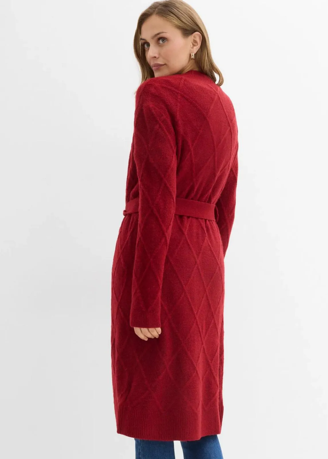 bonprix Strickmode|Pullover & Strickjacken^Strickmantel aus Zopfstrick abendrot