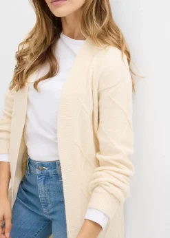 bonprix Strickmode|Pullover & Strickjacken^Strickmantel aus Zopfstrick naturbeige