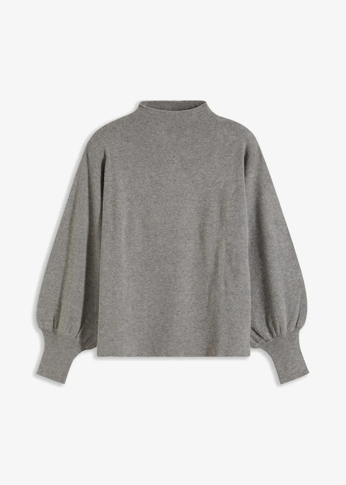 bonprix Bekleidung·Jeans|Pullover & Strickjacken^Strickpullover mit Ballonärmeln grau meliert