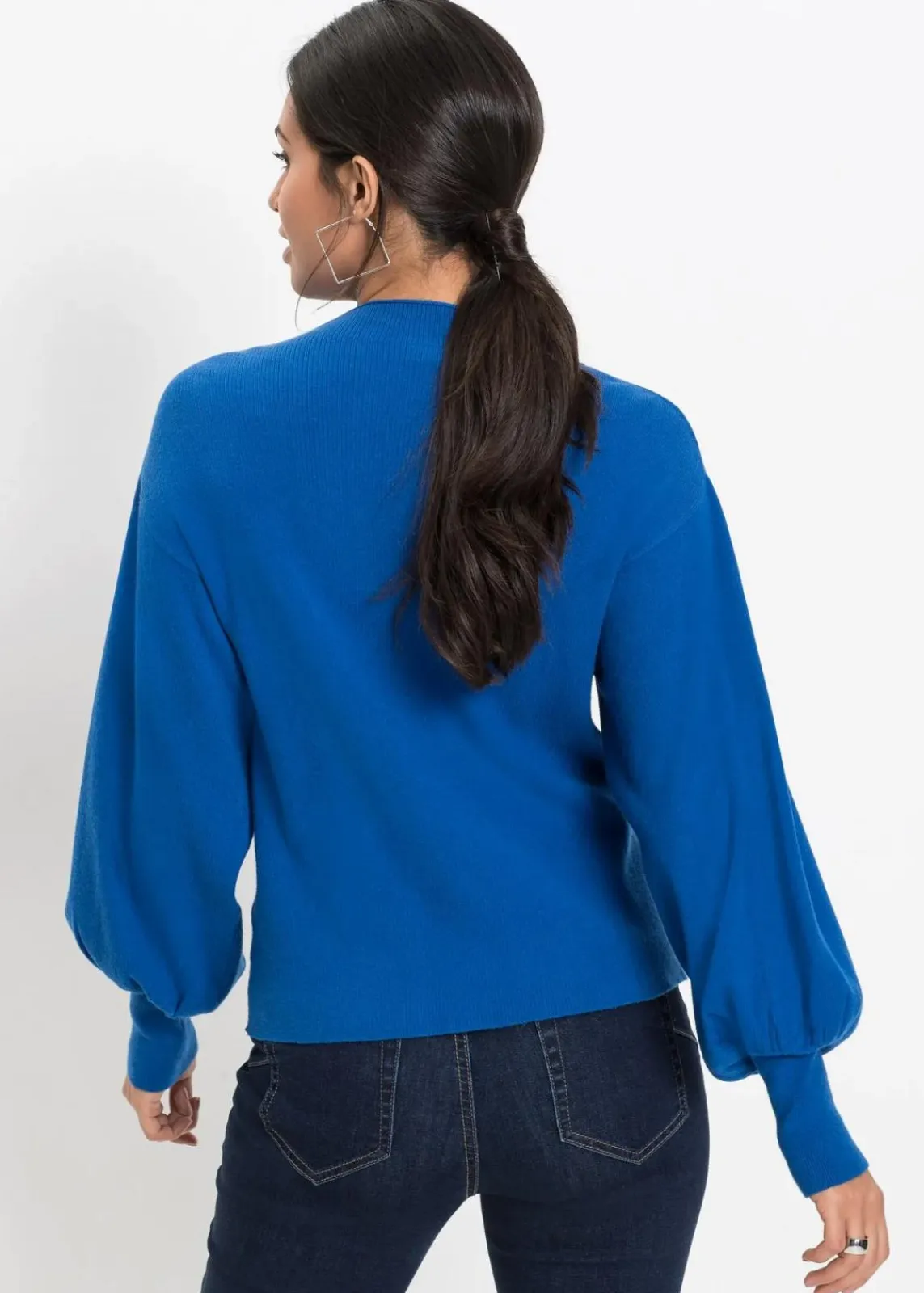 bonprix Strickmode|Pullover & Strickjacken^Strickpullover mit Ballonärmeln royalblau