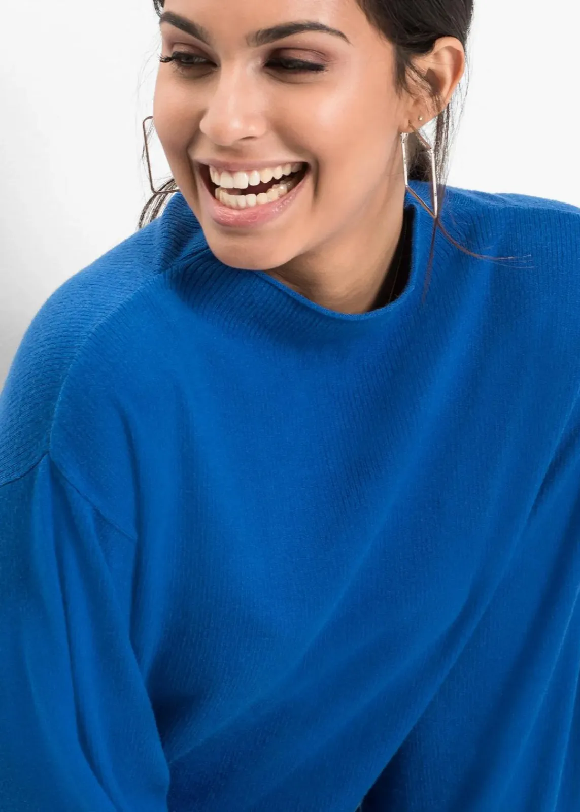 bonprix Strickmode|Pullover & Strickjacken^Strickpullover mit Ballonärmeln royalblau