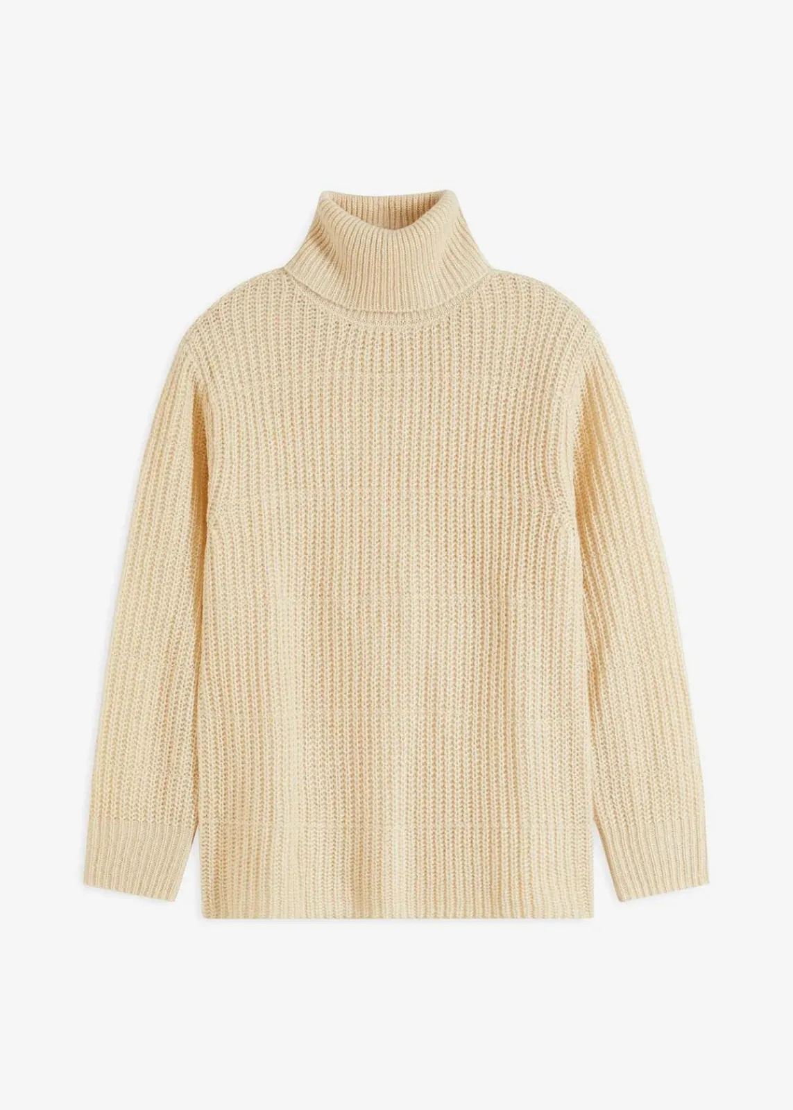 bonprix Bekleidung·Umstandsmode|Strickmode^Strickpullover mit Rollkragen kieselbeige