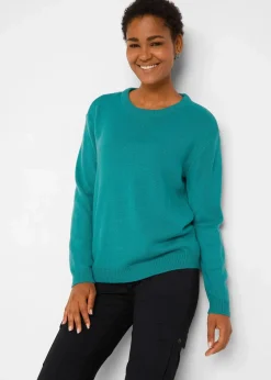 bonprix Pullover & Strickjacken|Basics^Strick-Pullover mit Rundhals-Ausschnitt türkis