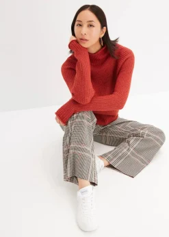 bonprix Strickmode|Pullover & Strickjacken^Strickpullover mit Stehkragen karminrot