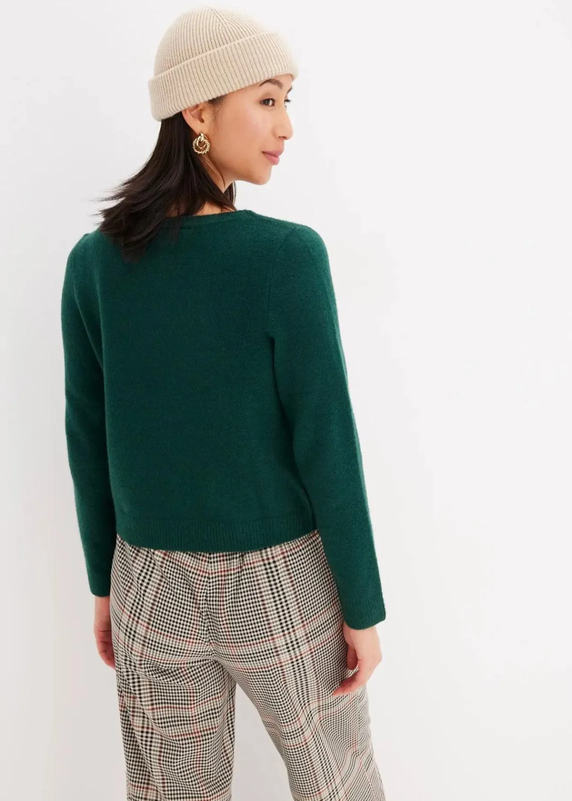 bonprix Nachhaltigere Materialien|Pullover & Strickjacken^Strickpullover mit U-Boot-Ausschnitt waldgrün