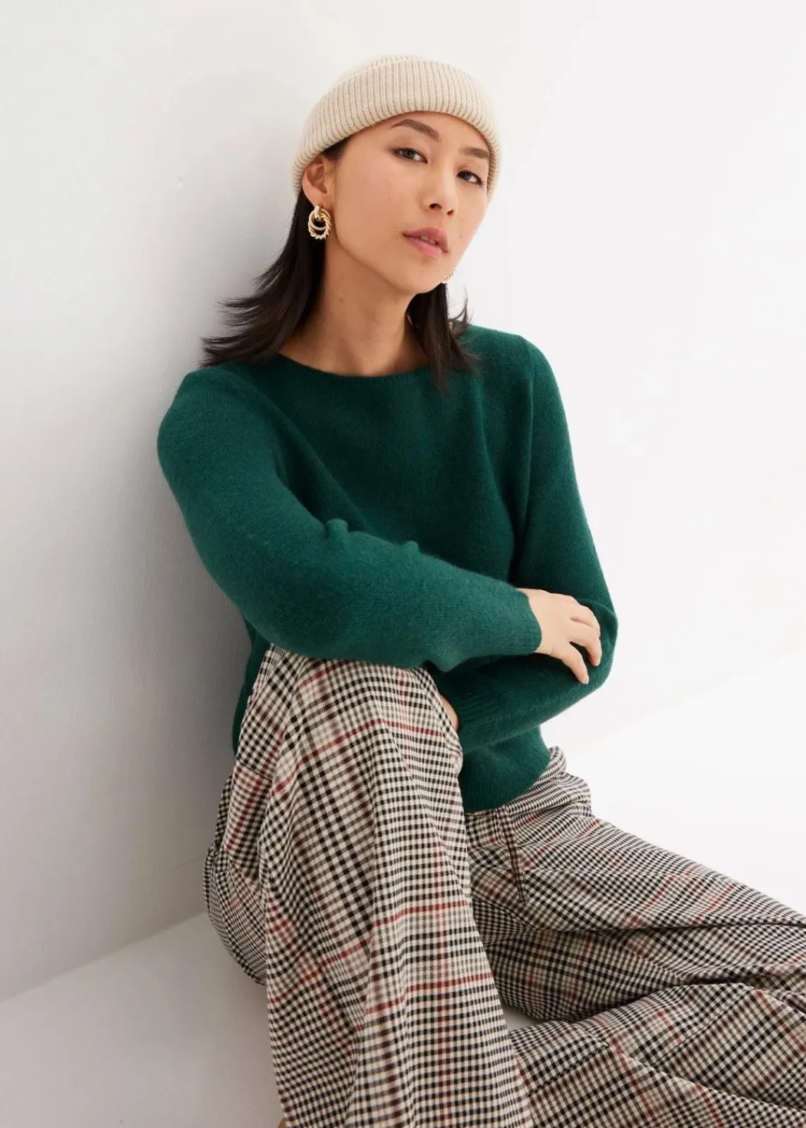 bonprix Nachhaltigere Materialien|Pullover & Strickjacken^Strickpullover mit U-Boot-Ausschnitt waldgrün