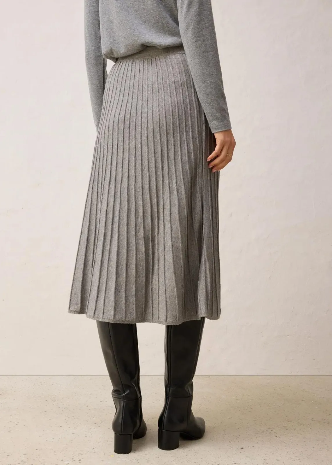 bonprix Bekleidung·Sportbekleidung|Premium^Strickrock mit Merinowolle grau meliert