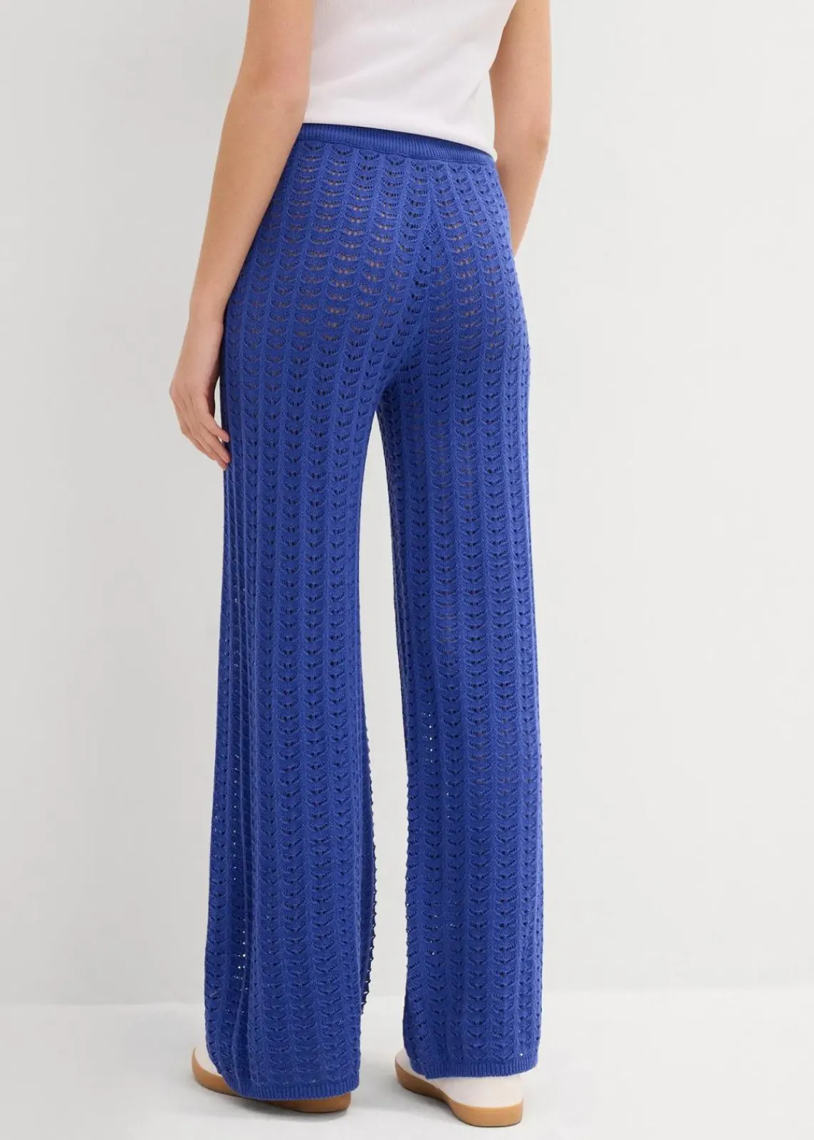 bonprix Hosen^Strick-Schlupfhose mit Lochmuster edelsteinblau
