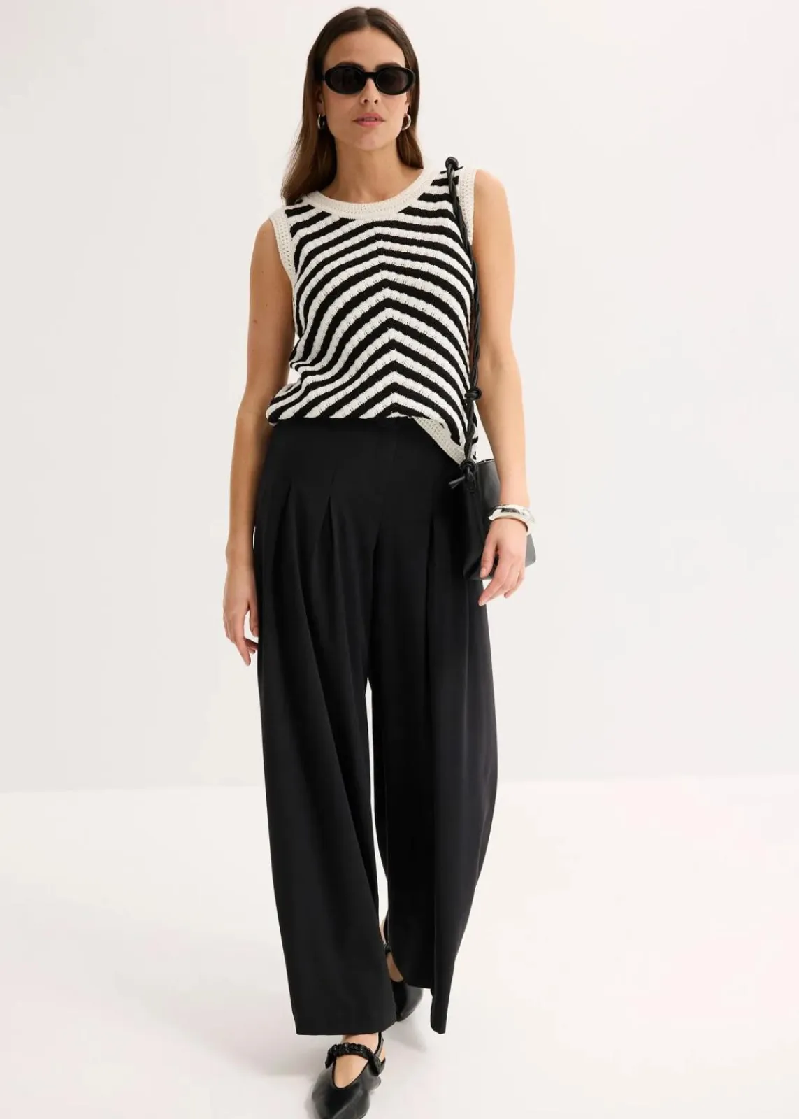 bonprix Bekleidung·Umstandsmode|Shirts & Tops^Stricktop schwarz/wollweiß sonstige