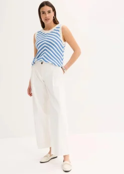 bonprix Bekleidung·Umstandsmode|Shirts & Tops^Stricktop mittelblau/wollweiß sonstige