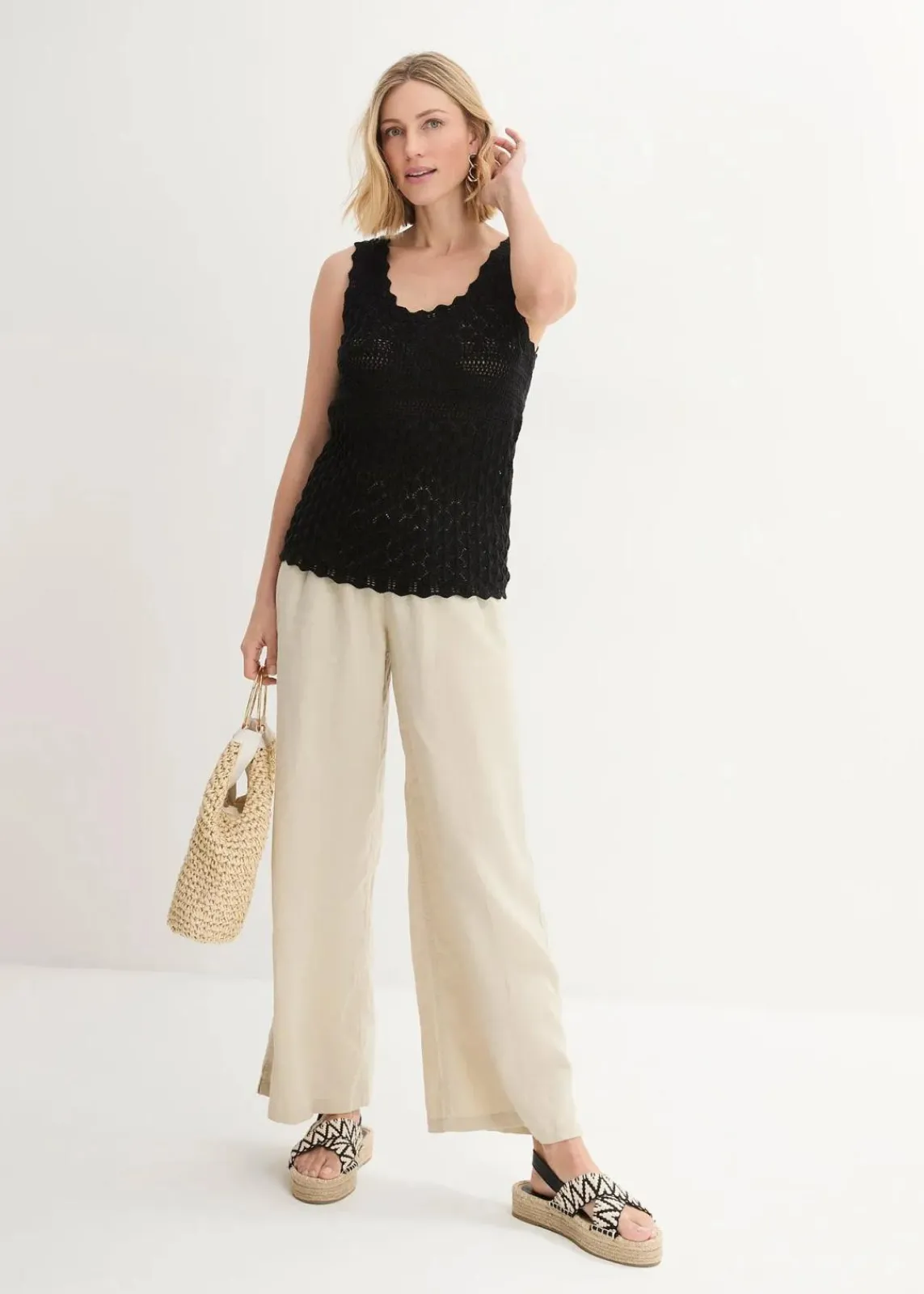 bonprix Bekleidung·Umstandsmode|Shirts & Tops^Stricktop aus Baumwolle schwarz