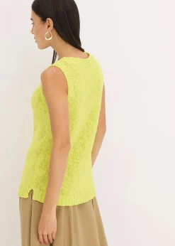 bonprix Bekleidung·Umstandsmode|Strickmode^Stricktop aus Baumwolle mit Noppenstruktur zitrusgelb
