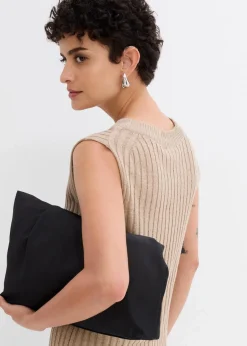bonprix Zweiteiler & Sets|Strickmode^Stricktop aus Viskose-Mix khakibeige