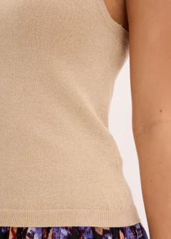 bonprix Shirts & Tops^Stricktop mit metallic-Effekt mattbeige/gold