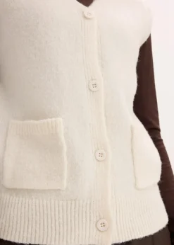 bonprix Bekleidung·Umstandsmode|Bekleidung·Hosen^Strick-Weste perlweiß meliert
