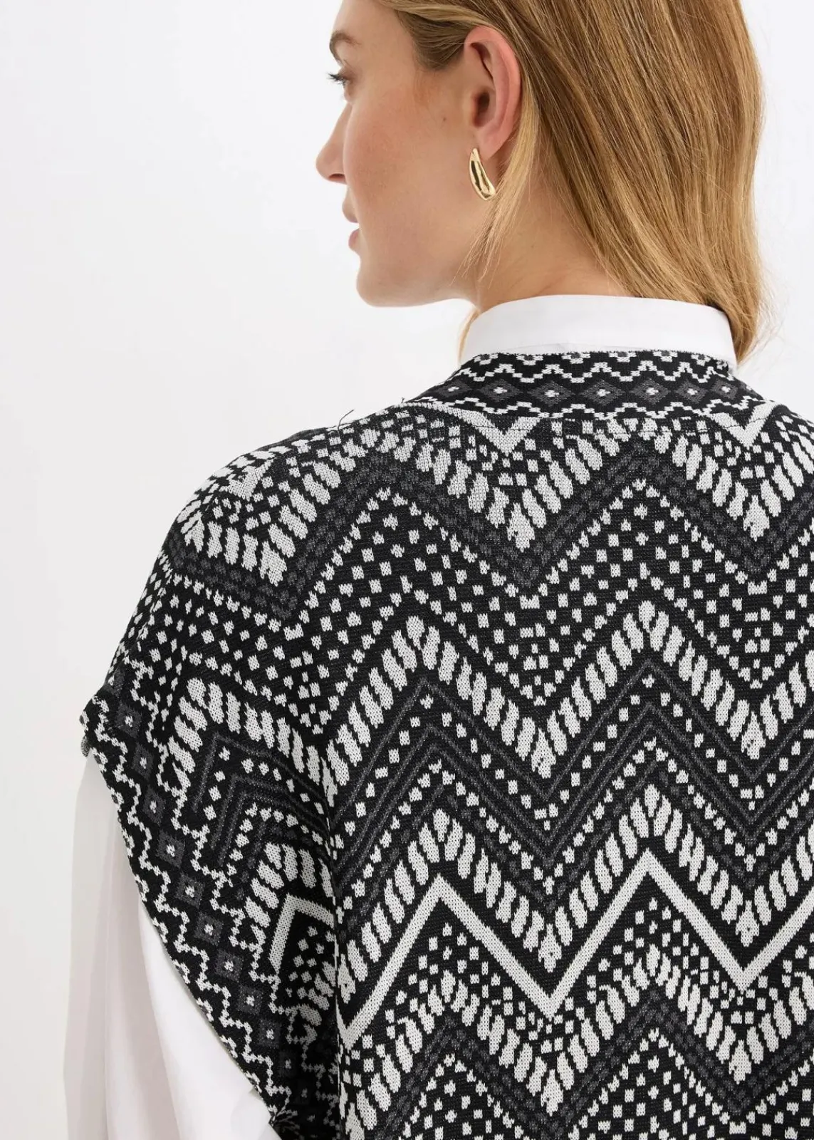 bonprix Bekleidung·Umstandsmode|Bekleidung·Hosen^Strick-Weste schwarz/weiß