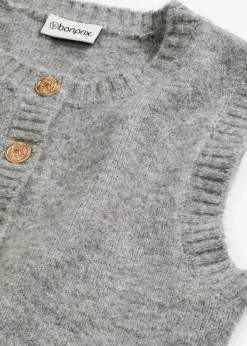 bonprix Jacken & Mäntel|Bekleidung·Hosen^Strick-Weste grau meliert