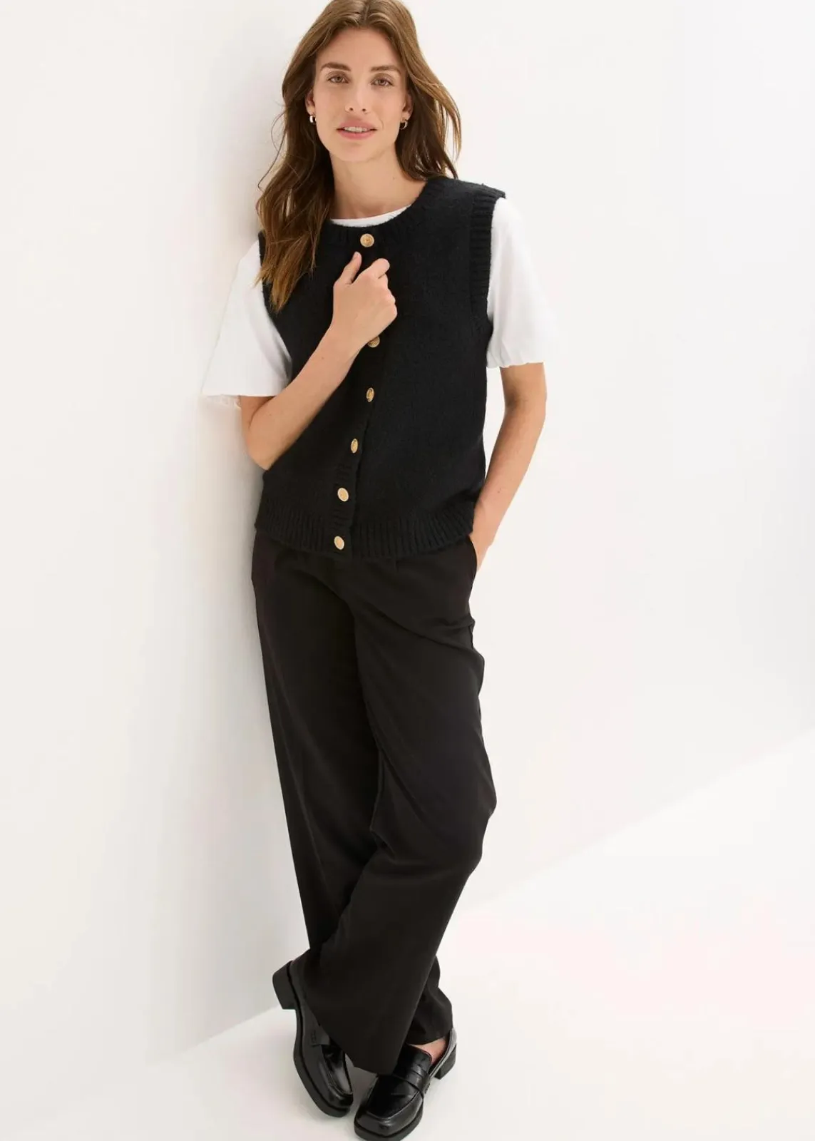 bonprix Bekleidung·Umstandsmode|Strickmode^Strick-Weste schwarz