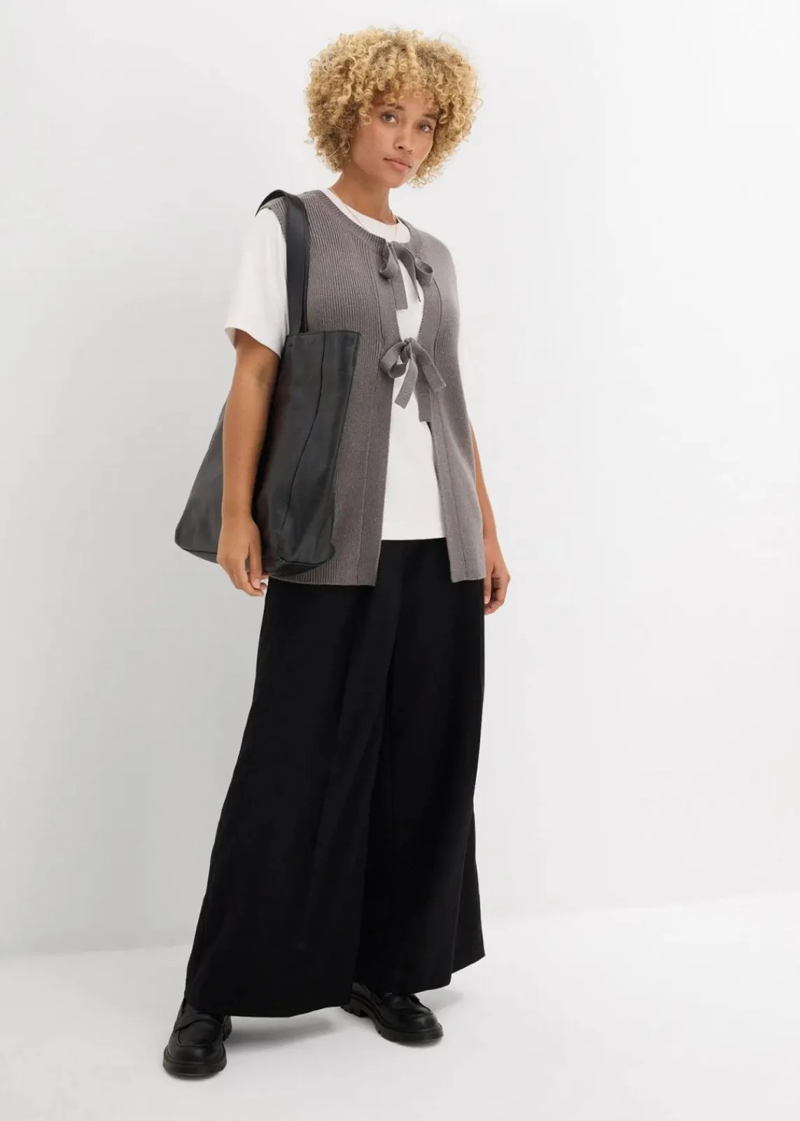 bonprix Bekleidung·Umstandsmode|Bekleidung·Jeans^Strick-Weste aus Baumwoll-Mix anthrazit meliert