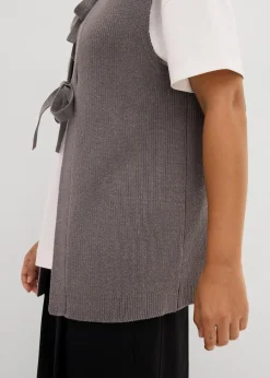 bonprix Bekleidung·Umstandsmode|Bekleidung·Jeans^Strick-Weste aus Baumwoll-Mix anthrazit meliert