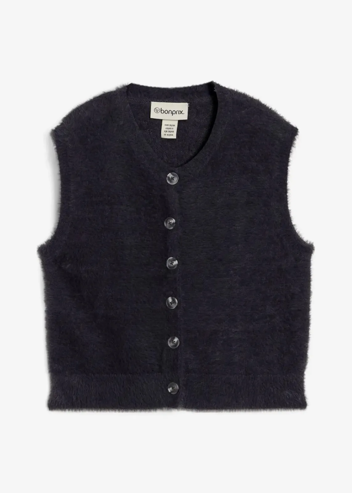 bonprix Bekleidung·Umstandsmode|Bekleidung·Hosen^Strick-Weste aus Federgarn-Viskose-Mix anthrazit meliert
