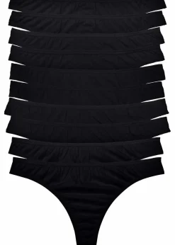 bonprix Wäsche·Basics|Wäsche·Baumwollunterwäsche^String (10er Pack) schwarz
