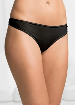 bonprix Wäsche·Basics|Wäsche·Baumwollunterwäsche^String mit Bio-Baumwolle (6er Pack) schwarz