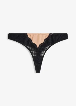 bonprix Wäsche·Dessous|Wäsche·Höschen^String mit nahtloser Hinterhose schwarz