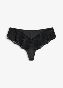 bonprix Wäsche·Dessous|Wäsche·Höschen^String Panty aus glänzendem Material schwarz