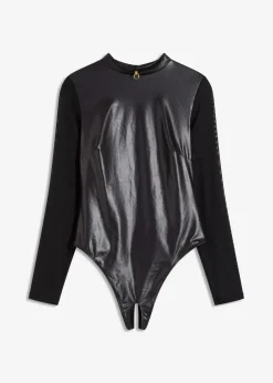 bonprix Wäsche·Erotikwäsche|Erotikwäsche^Stringbody ouvert mit Wetlook schwarz