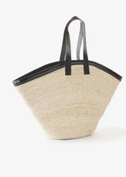 bonprix Taschen^Strohshopper natur/schwarz