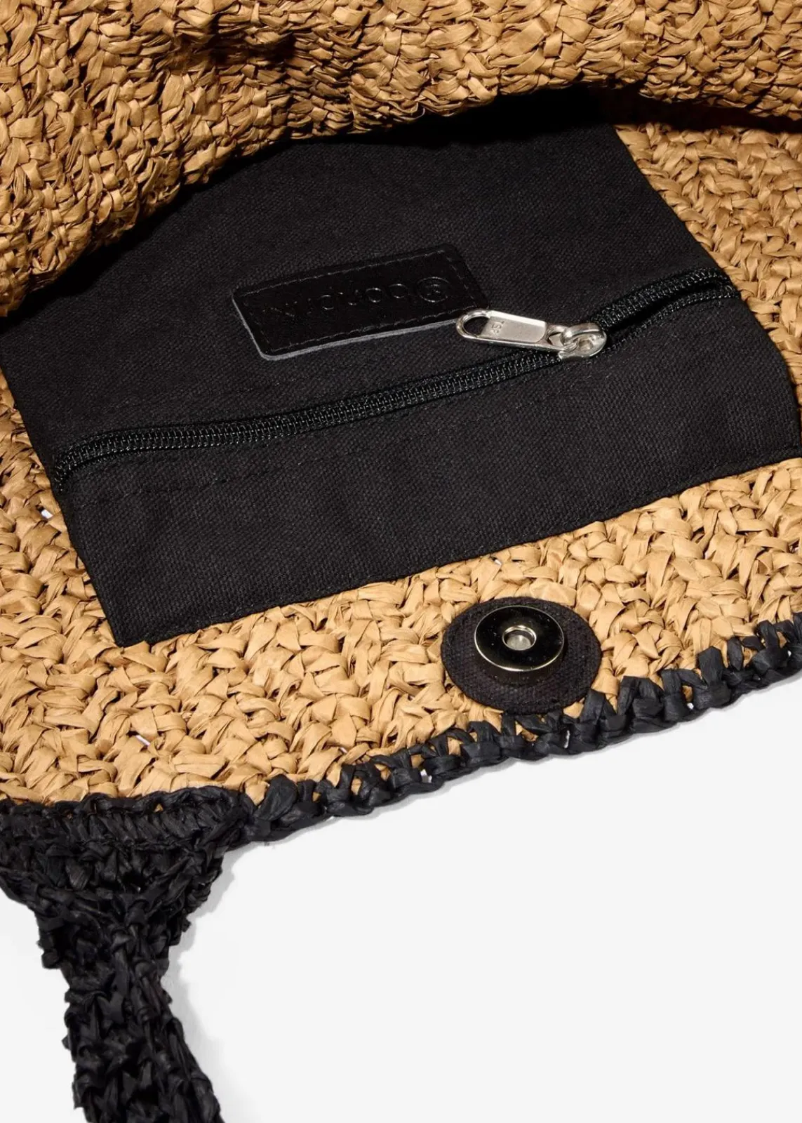 bonprix Taschen^Strohshopper natur/schwarz