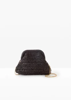 bonprix Taschen^Strohumhängetasche schwarz