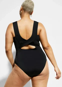 bonprix Nachhaltigere Materialien|Shapewear^Strong Shape-Badeanzug mit V-Ausschnitt schwarz