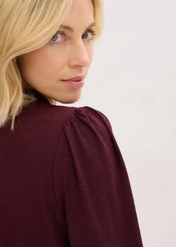 bonprix Shirts & Tops^Struktur-Shirt mit abnehmbarer Schluppe weinrot