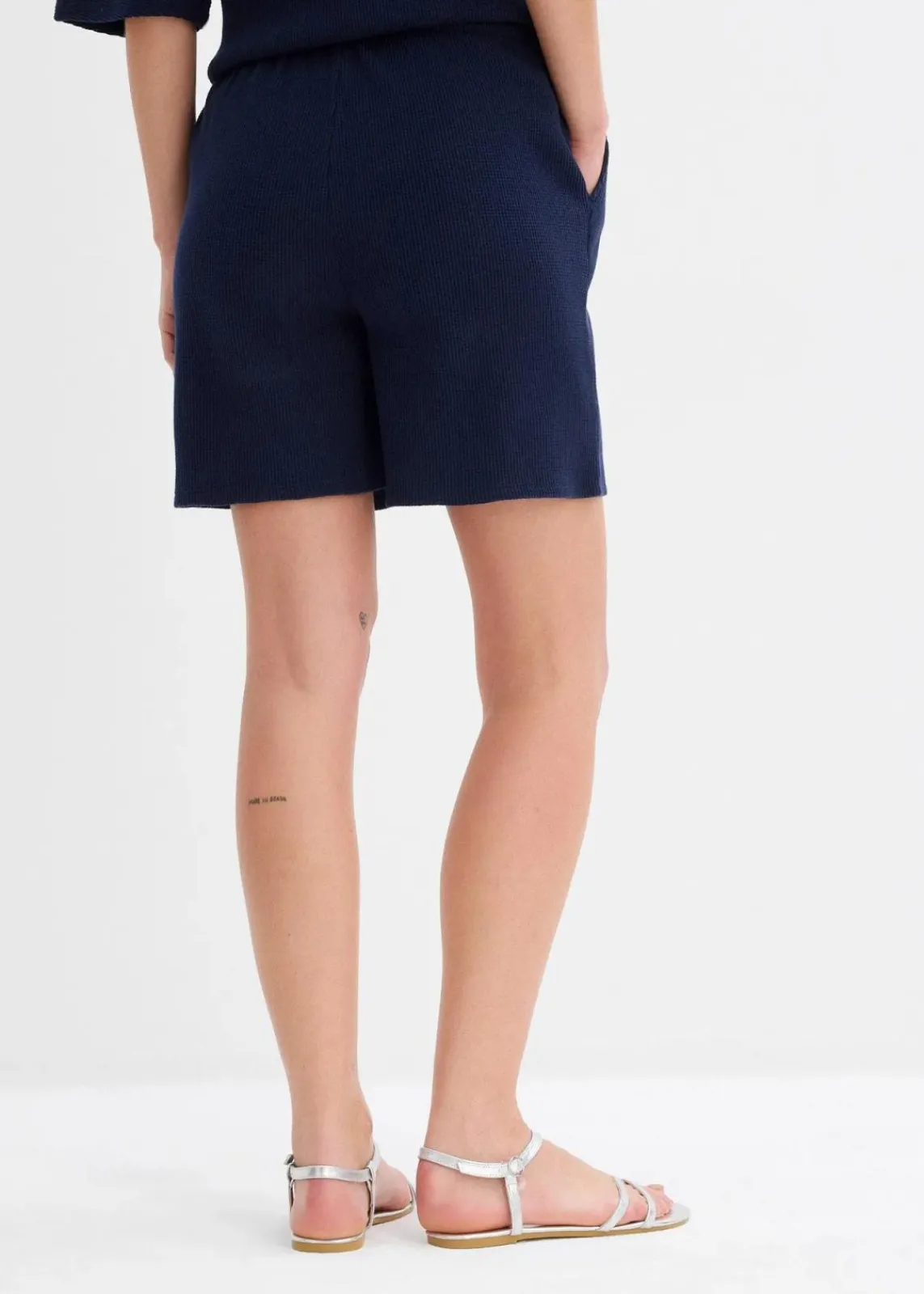 bonprix Hosen|Zweiteiler & Sets^Strukturshorts aus reiner Baumwolle dunkelblau