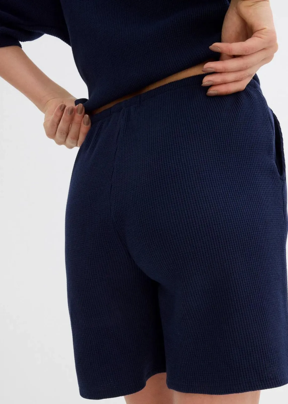 bonprix Hosen|Zweiteiler & Sets^Strukturshorts aus reiner Baumwolle dunkelblau