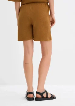 bonprix Bekleidung·Outdoorbekleidung|Bekleidung·Kleider^Strukturshorts aus reiner Baumwolle cognac braun
