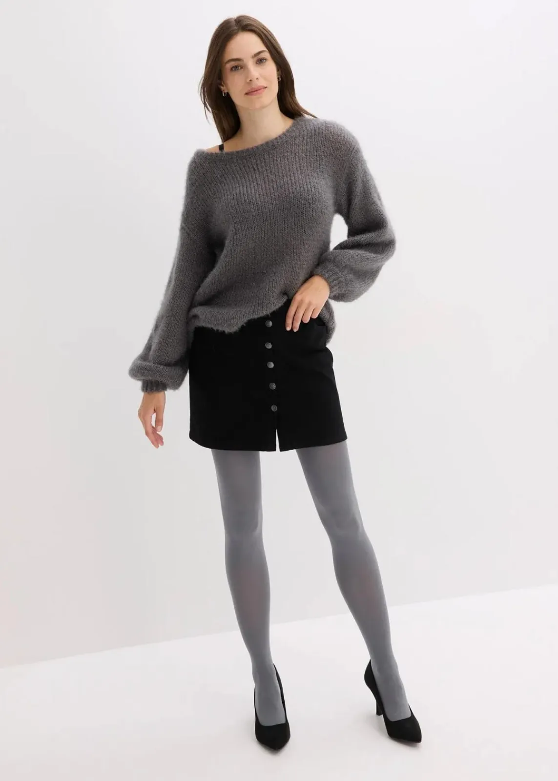 bonprix Wäsche·Socken & Strumpfhosen|Socken & Strumpfhosen^Strumpfhose 80den (2er Pack) schwarz/grau