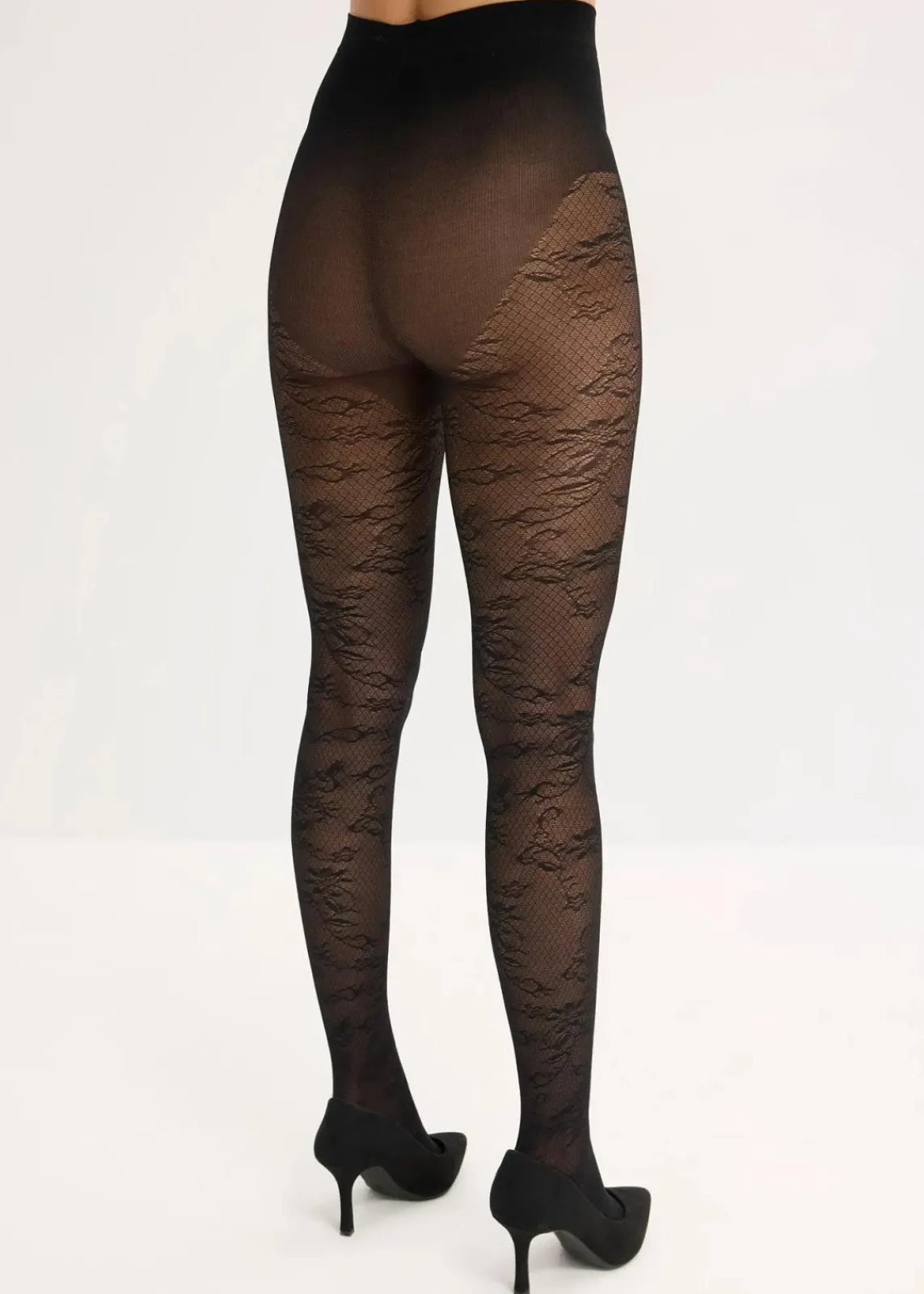 bonprix Wäsche·Socken & Strumpfhosen|Socken & Strumpfhosen^Strumpfhose mit floralem Netzmuster schwarz