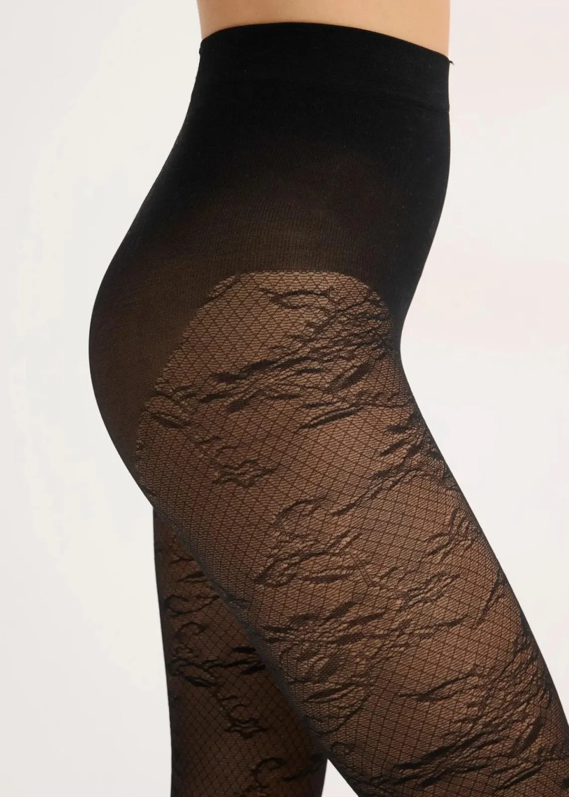 bonprix Wäsche·Socken & Strumpfhosen|Socken & Strumpfhosen^Strumpfhose mit floralem Netzmuster schwarz